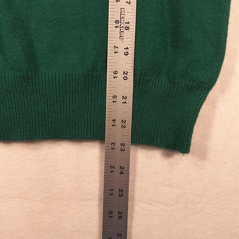 Marled Green Turtleneck Sweater Size M Sheer‎ Balloon Sleeve Pullover Chic Top - Picture 11 of 11